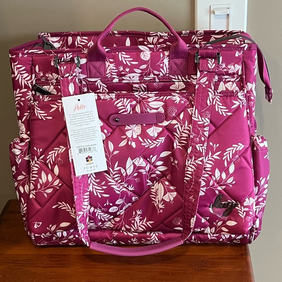 lug Handbags - NWT Lug Cabby SE Tote Bag Carry-on Travel Work FLOURISH BERRY 🌸